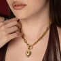 18 Kt Gold Sacred Heart Toggle Necklace, thumbnail 3 of 7