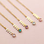 Gold Plated Leaf Chain Necklace With Birthstone Detail, thumbnail 4 of 12