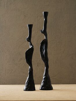 Handmade Black Brass Spiral Candle Holder Set, 2 of 12