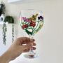 Freesia Hand Painted Gin Glass, thumbnail 1 of 8