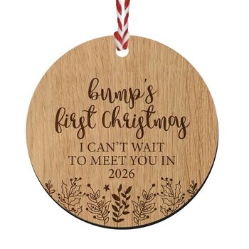 Bump's First Christmas 2025 Wooden Bauble, 4 of 4