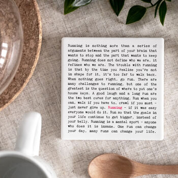 Set Of Two Ceramic Running Coasters In Gift Box, 6 of 11