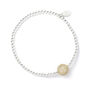 Clear Gold Zirconia Sterling Silver Ball Bead Bracelet, thumbnail 1 of 4