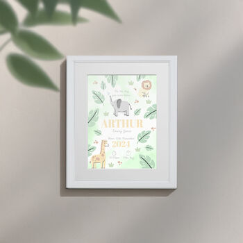 Personalised On The Day You Were Born Safari Framed Print, 9 of 10
