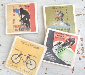 Set Of Four Ceramic Tour De France Cycling Coasters, 3 of 9