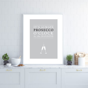 Personalised 'It's Prosecco O'clock' Print, 2 of 7
