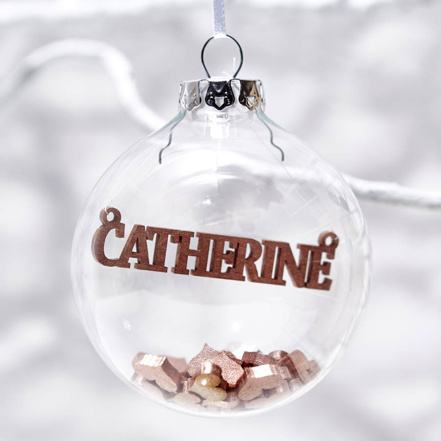 Hearts Personalised Christmas Bauble By Sophia Victoria Joy ...