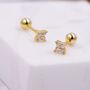 Tiny Hydrangea Flower Inspired Screw Back Earrings In Sterling Silver, thumbnail 7 of 12