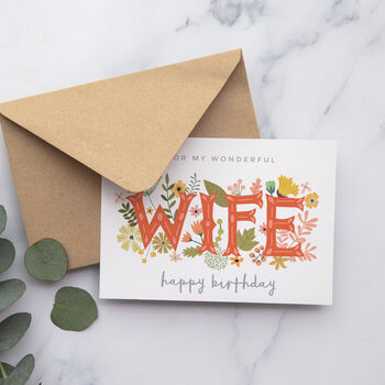 'Wonderful Wife' Birthday Card, 2 of 2