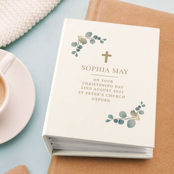 Personalised Botanical Cross Photo Album With Sleeves, 4 of 9