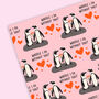 Anniversary Wrapping Paper | Love | Penguin Gift Wrap, thumbnail 6 of 6