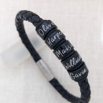 Personalised Bracelet For Men With Engraved Rings, 4 of 8