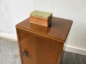 Vintage 1940’s Bedside Cabinet With Decorative Handle, 6 of 12