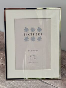 Sixtrees Silver Plated Photo Frame With Aperture, Five X Seven, 2 of 3