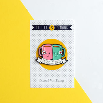 'Tea And A Friend' Enamel Pin Badge, 4 of 8