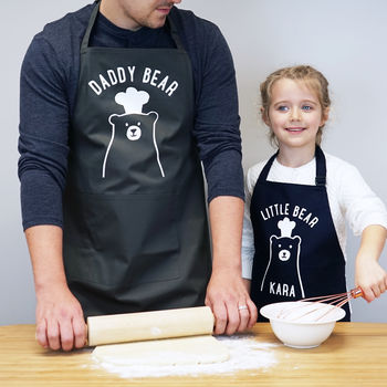 Personalised Daddy And Me Little Bear Apron Set, 5 of 8