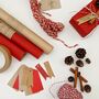 100% Recyclable Red And Kraft Paper Gift Wrap Set, thumbnail 1 of 2