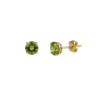 9ct Solid Gold Peridot Stud Earrings, 3 of 3