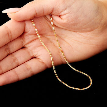 9ct Yellow Gold Heavy Diamond Cut Curb Chain – 16in To 22in, 6 of 10