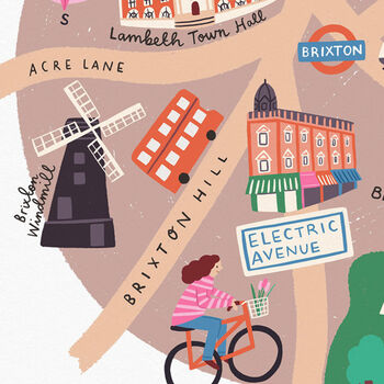 Brixton Illustrated London Map, 4 of 6