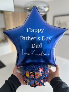 Personalised Fathers Day Balloon Chocolate Bar Cake, 8 of 8