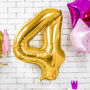 Gold Any Age Foil Number Birthday Balloon, thumbnail 1 of 5
