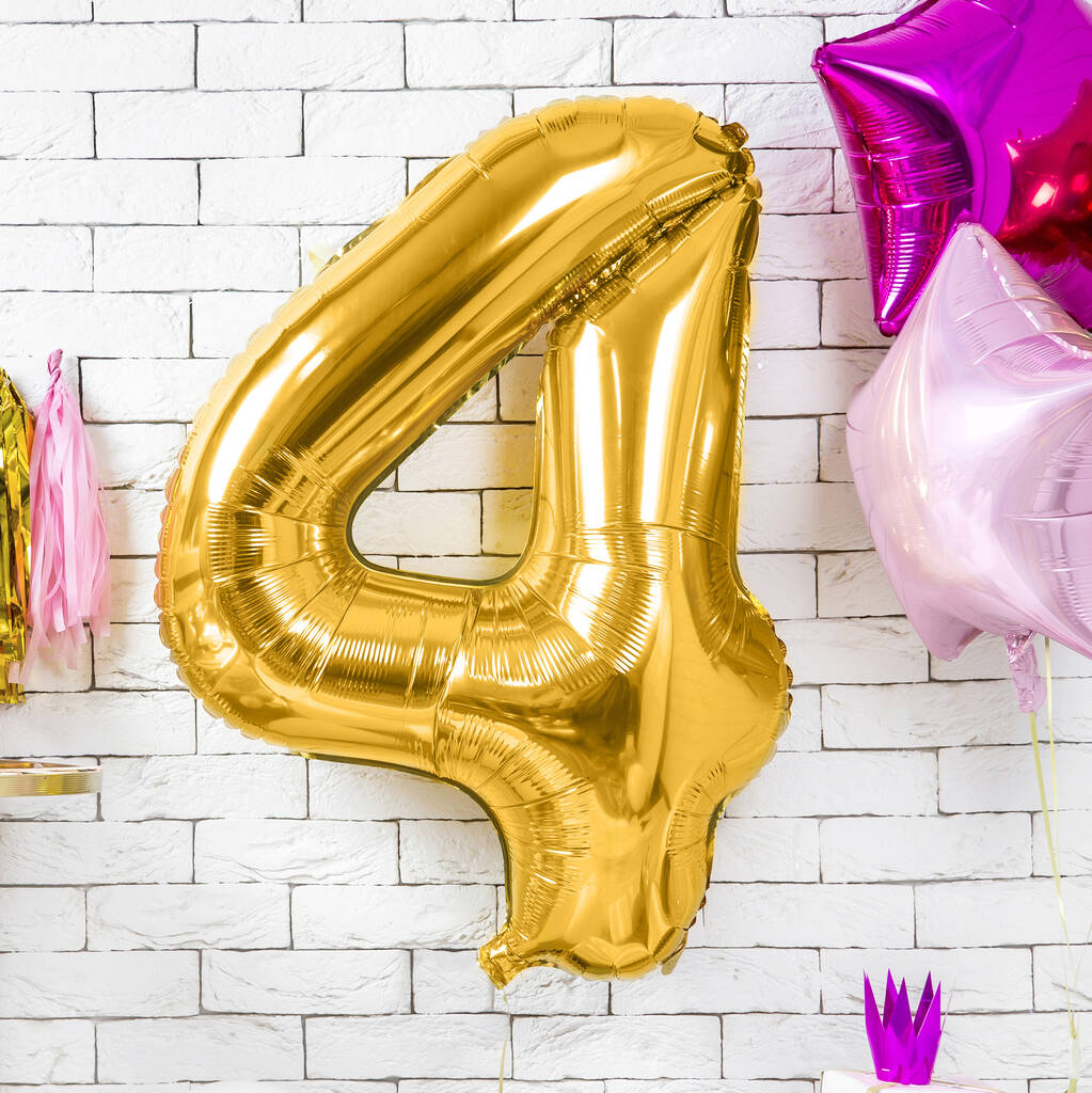 Gold Any Age Foil Number Birthday Balloon, 1 of 5