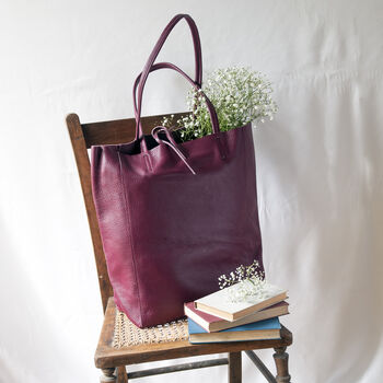 Burgundy Soft Leather Tote Shopper, 4 of 9
