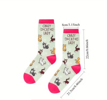 Novelty Fun Socks Crazy Cat Lady, 2 of 4