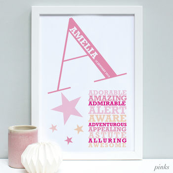 Personalised New Baby Words Framed Print, 2 of 6