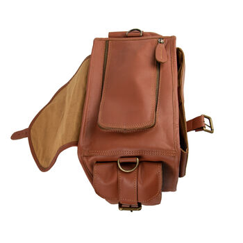 Personalised Vintage Brown Leather Camera Bag, 7 of 10