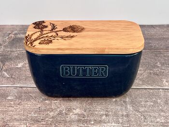 Thistle Blue Butter Dish, 4 of 5