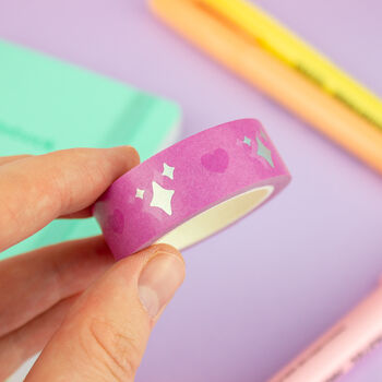 Pink Holographic Star And Heart Washi Tape, 6 of 6