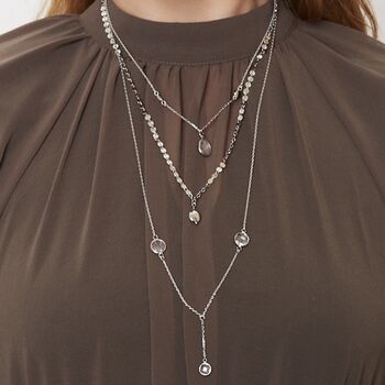 Long Gold Plated Multi Strand Black Onyx Necklace, 7 of 7