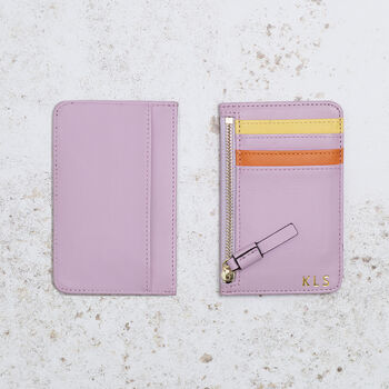 Personalised Leather Cardholder With Zip, 7 of 7