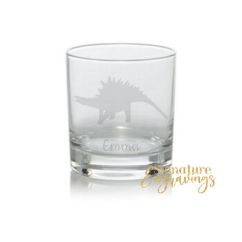 Personalised Stegosaurus Dinosaur Engraved Glass, 4 of 5
