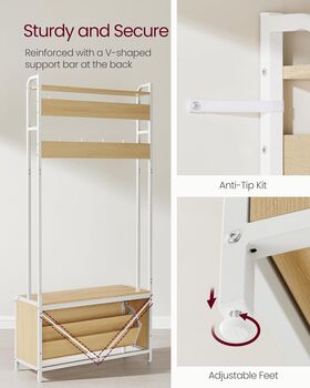 Coat Rack Hall Tree With Bench And Shoe Storage, 10 of 11