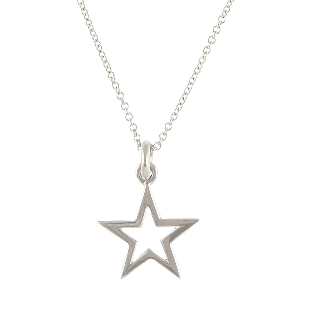 Star Outline Solid Silver Necklace By Scarlett Off The Map Jewellery ...