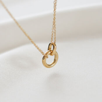 Mother Of The Bride Gold Interlocking Circle Necklace Wedding Day Gift For Mum, Mum Of The Birde, 5 of 8