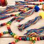 Large Rainbow Vegan Pom Pom Beads Dream Catcher, thumbnail 8 of 10