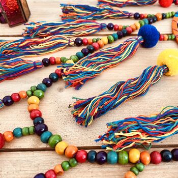 Large Rainbow Vegan Pom Pom Beads Dream Catcher, 8 of 10