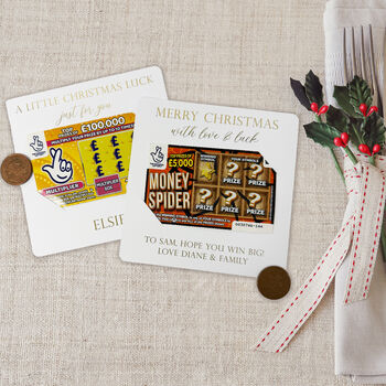 Personalised Christmas Scratch Card Holders, Xmas Lotto Holders Small And Large, 8 of 8