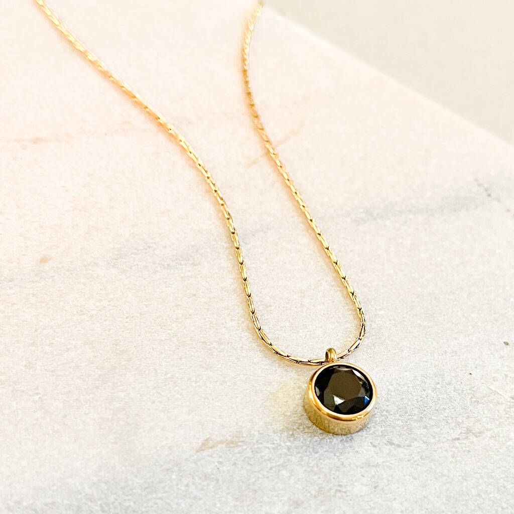 Minimalist Solitaire Black Onyx Necklace, 1 of 1