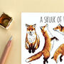 Foxes Wildlife Watercolour Postcard, thumbnail 2 of 8