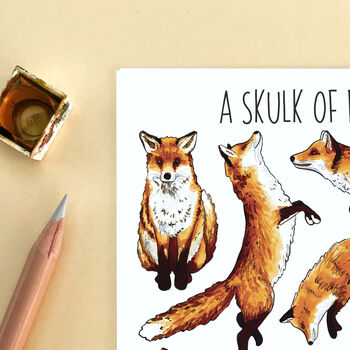 Foxes Wildlife Watercolour Postcard, 2 of 8