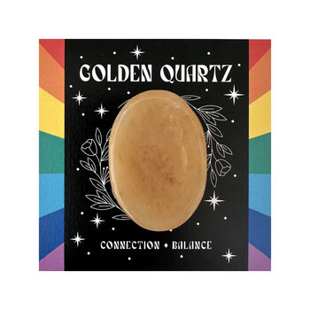 Friendship Crystal Golden Quartz Gift Boxed Thumb Stone, 4 of 5