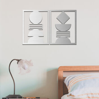 Minimalist Geometric Wooden Wall Art Abstract Duo, 12 of 12