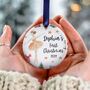 Personalised Baby Girl First Christmas Ceramic Bauble, thumbnail 9 of 9