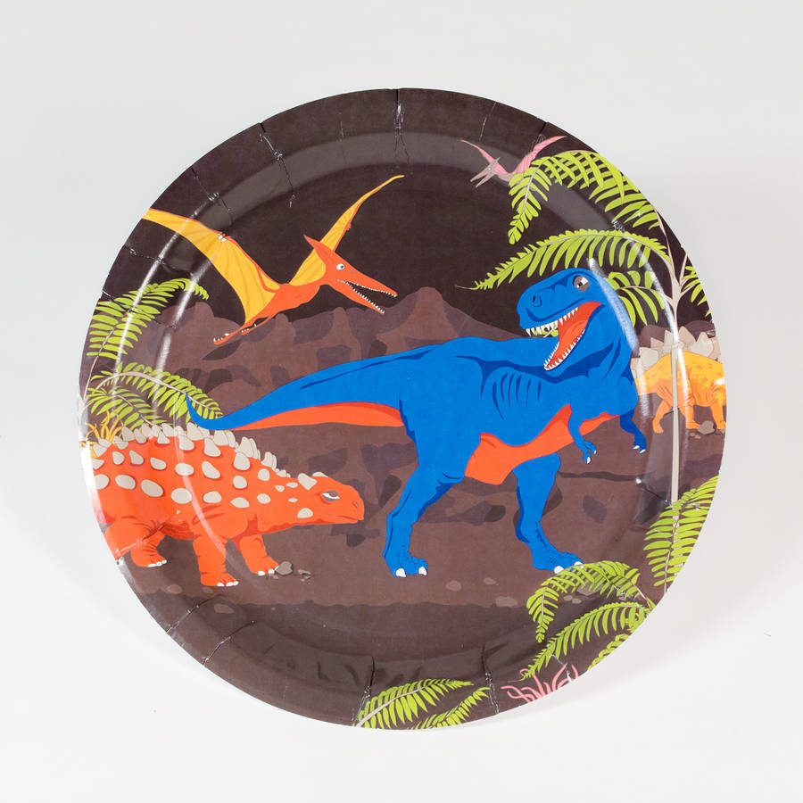 dinosaur party paper plates by marvellous cat | notonthehighstreet.com