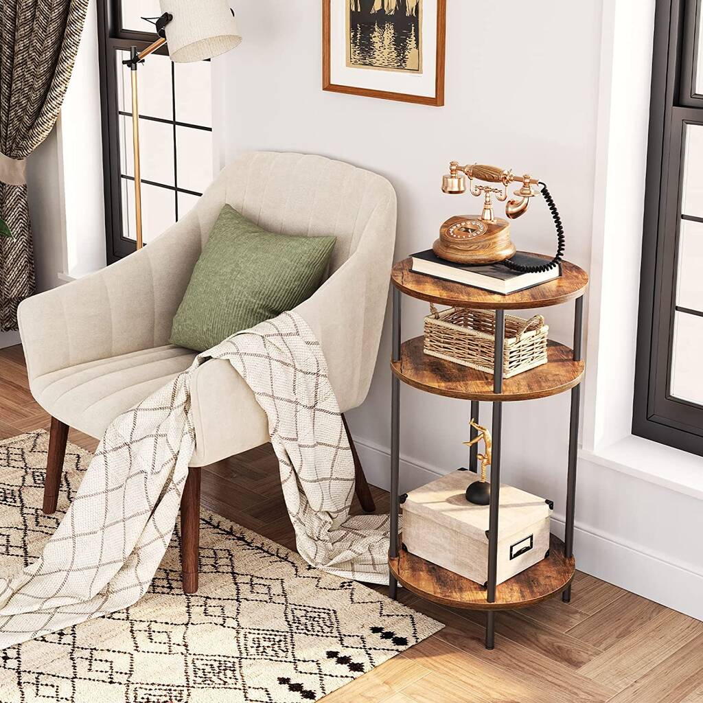 PRISP Timballa Storage Basket Table - Round Bamboo Lid Coffee Table & Side Table